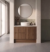Wall to Wall Vanity 740 mm to 880 mm Evolution Tall - TimberGrain -  Optional Benchtop