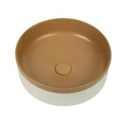 Round Above-Counter Basin Textured Exterior Finish with Matt Brown , Interior Smooth Finish  