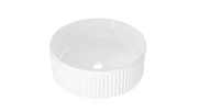 370mm Round Above Counter Fluted Basin -Gloss White