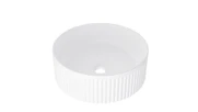 370mm Round Above Counter Fluted Basin - Matt White 