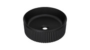 370mm Round Above Counter Fluted Basin - Matt Black 