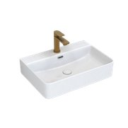 Sonia 600 x 420 x 130mm Gloss White Wall Hung Basin with overflow and Tap hole  