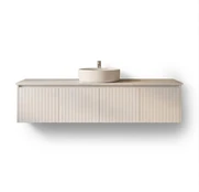  Cottage V-Groove White Shaker Wall Mount 1800 mm Vanity - Optional Stone Bench