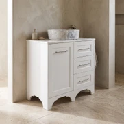 Wynyard 900mm Satin White Shaker Vanity Floorstanding | Optional Stone Top & Basin