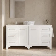 Wynyard 1800mm Satin White Shaker Vanity Floorstanding | Optional Stone Top & Basin