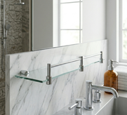 Vivid Iconic Single Glass Shelf with Chrome Fitting