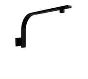 Normandy Matt Black Square Wall Shower Arm - J - Black