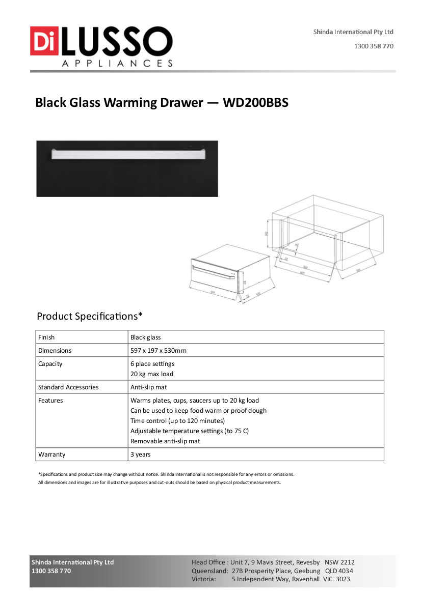 Dilusso Black Glass Warming Drawer Renovation D Bathroom Kitchen