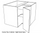 Kitchen Cabinet - Corner Base Carcase with Flat Panel Door - Varies Finishes