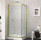 Square Semi Frameless Double Sliding Door Shower Screen Brushed Gold or Gun Metal Grey 