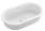 Bella Vista Doros Matt White Solid Surfurce Drop In or Undermount Basin with overflow 530x320x168mm