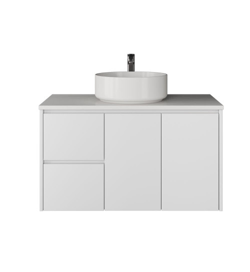 Evolution Tall Vanity 900 mm - White Polyurethane -  Optional Stone Benchtop Evolution Tall Vanity 900 mm - White Polyurethane -  Optional Stone Benchtop