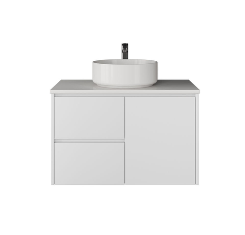 Evolution Tall Vanity 900 mm - Satin White White Polyurethane -  Optional Stone Benchtop
