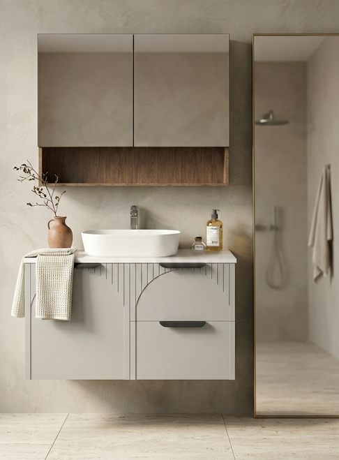 ARCPOLY Arch Wall Hung Vanity 750 mm - Optional Stone Bench Top & Basin 