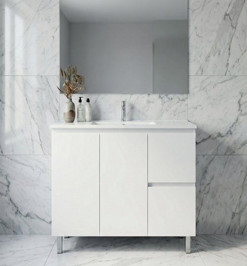 Pisces Compact Vanity - 900mm Finger Pull Door Legs - PI Series