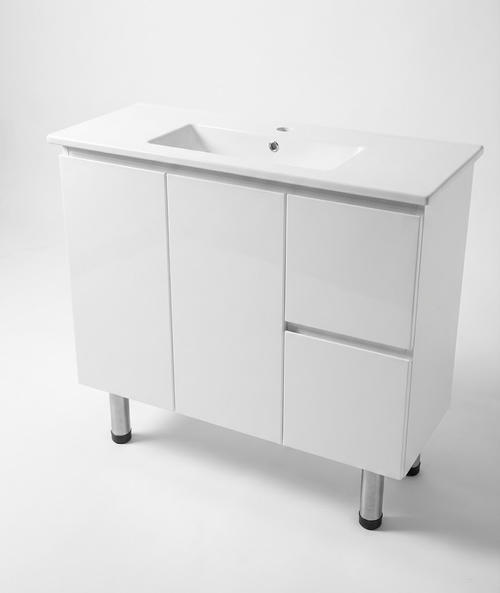 Pisces Compact Vanity - 900mm Finger Pull Door Legs - PI Series