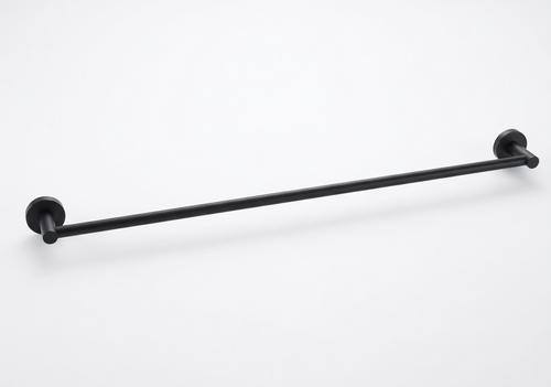 Vivid Iconic Matt Black Single Towel Rail 600mm 800mm