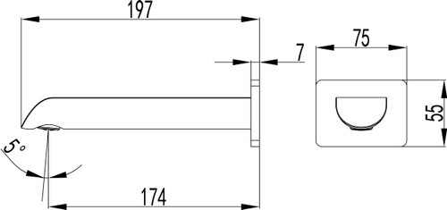 ikon KARA Wall Spout - Matt Black