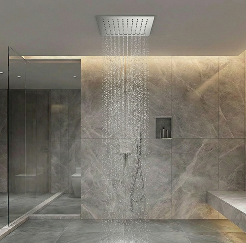 Normandy Flush Ceiling Mounted Square Rain Shower Head 300mm 