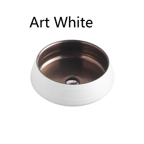 Trier Art Basin - Black White Gold Bronze