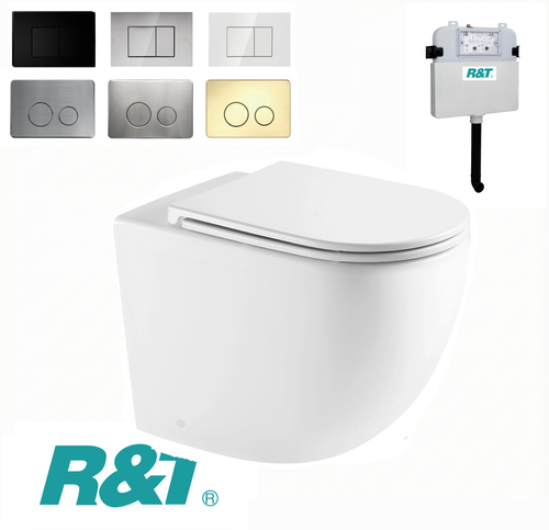 Raul 99 Wall Faced Pan with R&T Inwall Cistern - Rimless