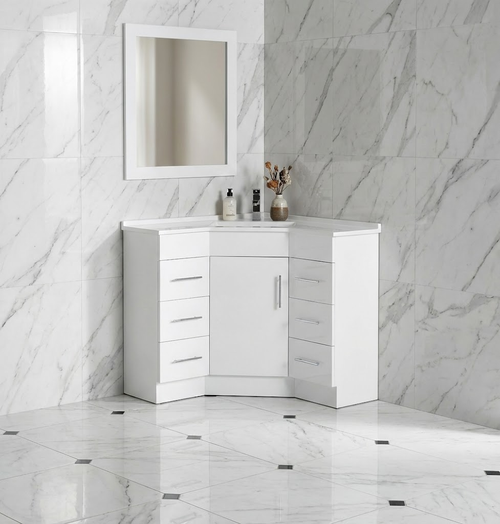 Normandy Corner Vanity with Double Drawer Units 900mm x 900mm x 860mm