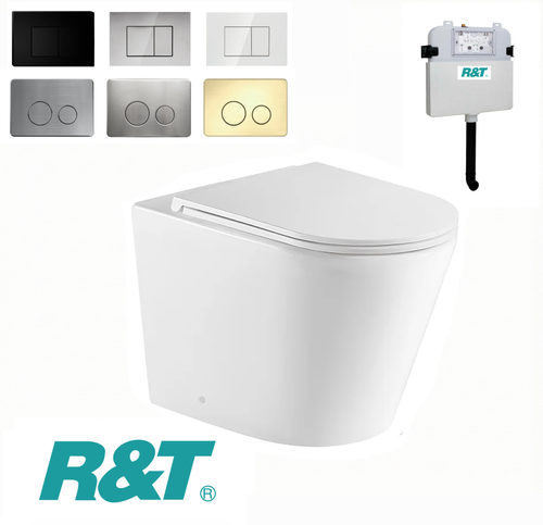 Zara 99 Wall Faced Pan with R&T Inwall Cistern - Rimless