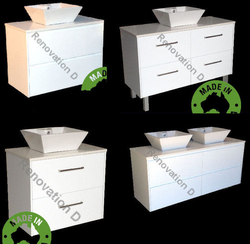 Normandy Evolution Drawer Only Vanity with Stone Top & Bench-top Basin - Size: 600 750 810 900 1000 1200 1500 & 1800mm