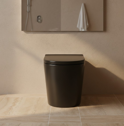 Black KEMP 2 Wall Faced Pan with Inwall Cistern Tornado