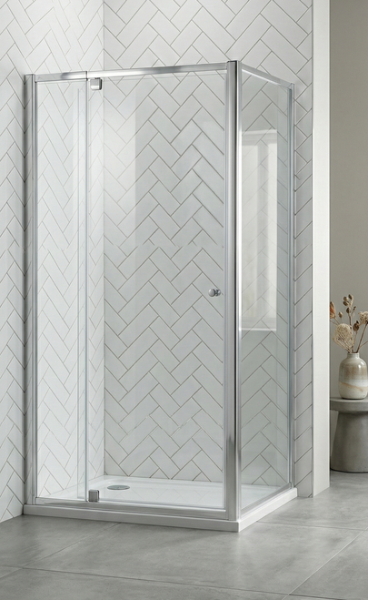 Normandy Semi Frameless Pivot Shower Screen Square L Shape
