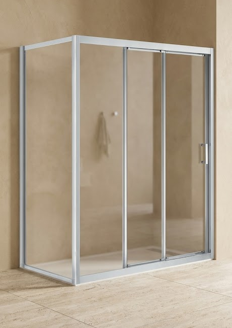 Normandy Semi Frameless Sliding Three Piece Shower Screen With Return L Shape