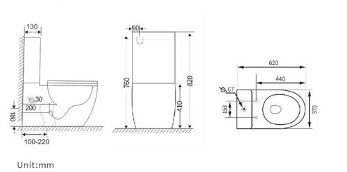 Normandy Cera Wall Faced Toilet Suite - RIMLESS 