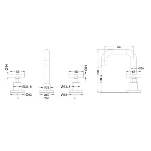 X PLUS Basin Tap Set Brushed Champagne Gold