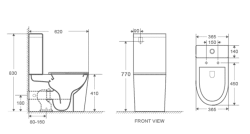 London Rimless Wall Faced Toilet Suite