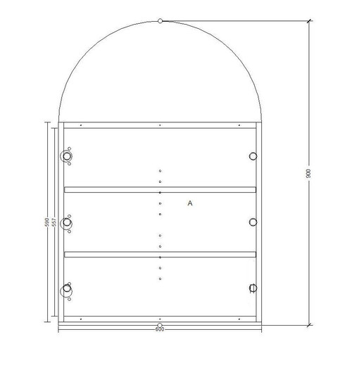 Arch Mirror Door Storage /  Shaving Cabinet