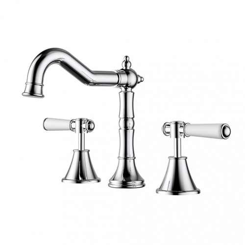 Clasico Basin Mixer Set  Ceramic Handle Chrome , Matt Black, Brushed Nickel , Brushed Gold