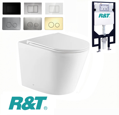 Berlin 66 Wall Hung Pan With R&T Inwall Cistern - Rimless Tornado