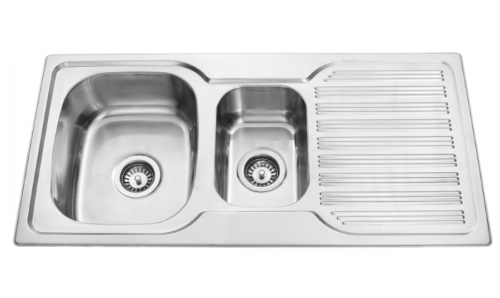 PROJECT Inset Kitchen Sink 980mm - 1 & 1/4 Bowl with Draining Board