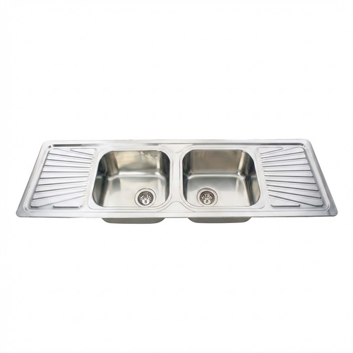 PROJECT Inset Kitchen Sink 1524mm - Double Bowl with Double Draining Board