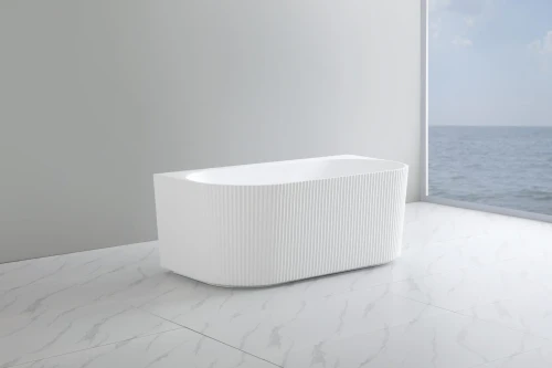 Ceto Bari Groove Fluted Back To Wall FreeStanding Bath