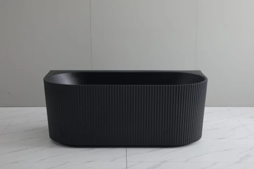 Ceto Bari Groove Fluted Back To Wall FreeStanding Bath
