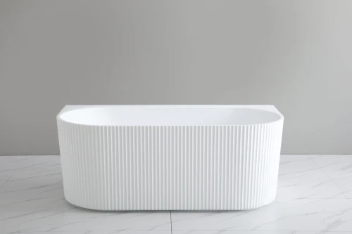 Ceto Bari Groove Fluted Back To Wall FreeStanding Bath