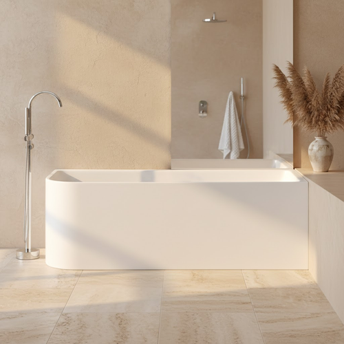 Corner Multi Fit Free Standing Bathtub Shower Bath Gloss White 510mm(height)