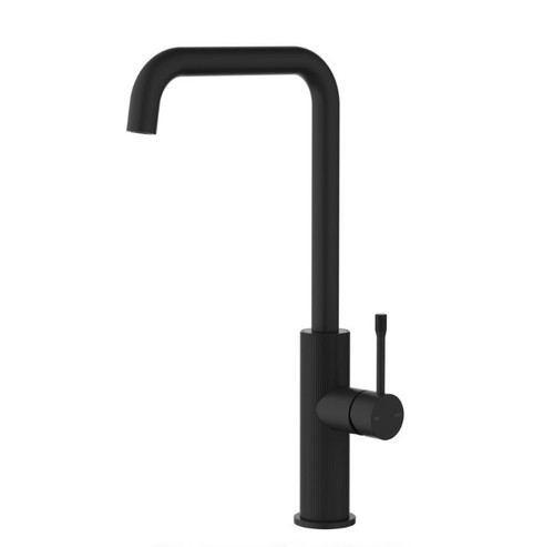 IKON Linie Fluted Matt Black Kitchen Laundry Sink Mixer Tap IKON Linie Fluted Matt Black Kitchen Laundry Sink Mixer Tap