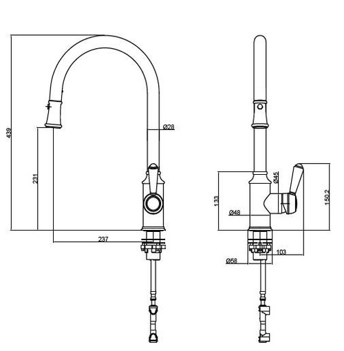 Linsol Tommy Pull Down Sink Mixer Brushed Nickel 