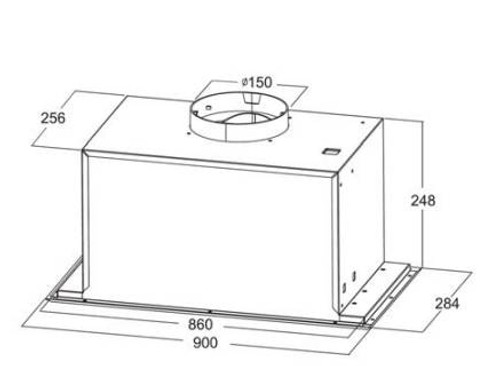 Dilusso 900mm Black Undermount Concealed Hood