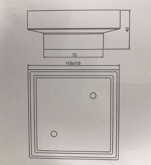 Thin Square Gun Metal Tile Insert Floor Waste Outlet 80mm