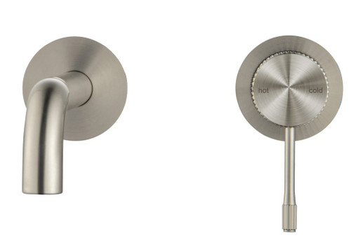 Mica Fluted Stainless steel Wall Mixer Combo & Spout - Matt Black, Brushed Nickel, Gun Metal Grey and French Gold 