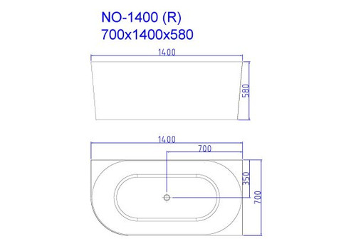 Nova 1400mm  Corner Gloss White Bathtub 