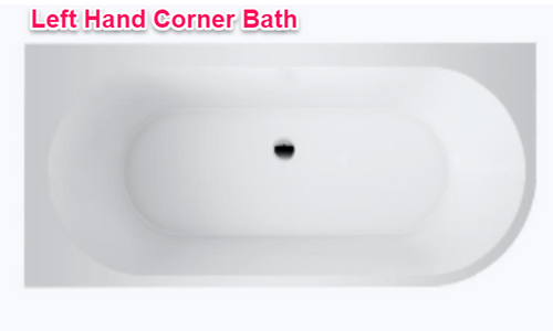 Florida 1600mm Corner Bath Gloss White 